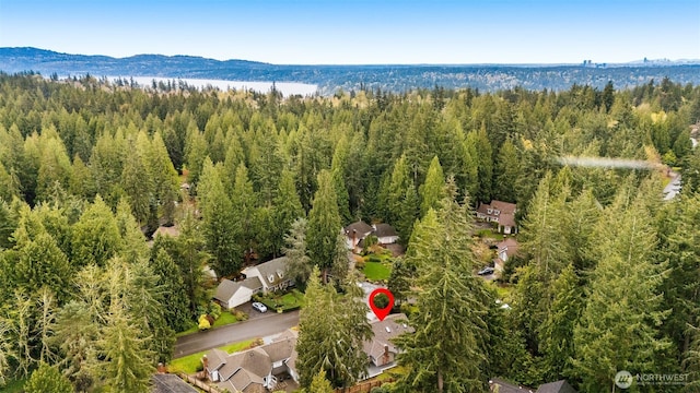 21024 NE 36th St, Sammamish, WA 98074 - bird's eye view of a heavily wooded area and a mountainous background
