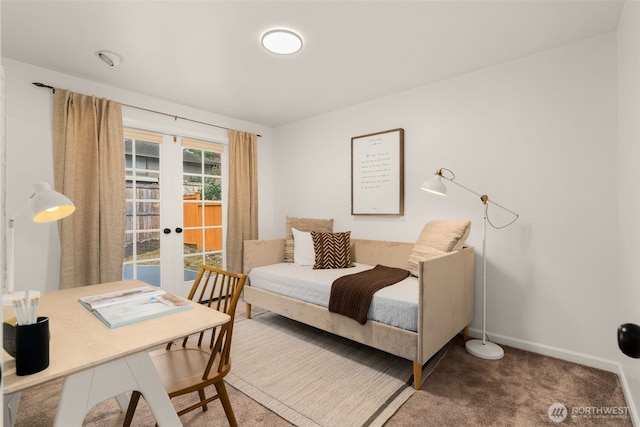 21024 NE 36th St, Sammamish, WA 98074 - carpeted bedroom featuring french doors and baseboards