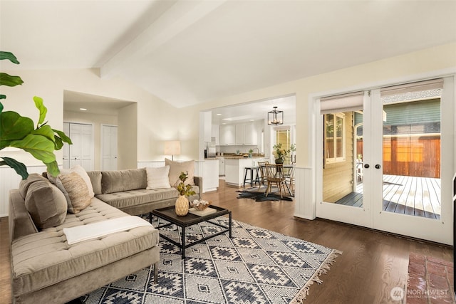 21024 NE 36th St, Sammamish, WA 98074 - living room with french doors and dark wood-style floors
