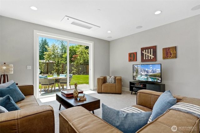15535 NE 60th St, Redmond, WA 98052 - living area with light colored carpet and recessed lighting