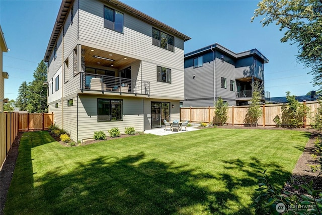 15535 NE 60th St, Redmond, WA 98052 - rear view of house featuring a balcony and a patio