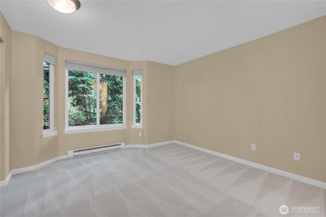 11102 NE 125th Ln Unit K136, Kirkland, WA 98034 - empty room featuring baseboard heating, light carpet, and baseboards