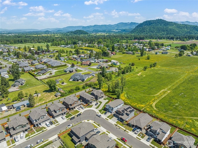 208 Hovey St, Buckley, WA 98321 - aerial perspective of suburban area featuring a mountainous background