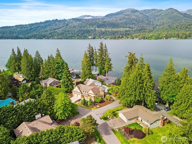 20 Longshore Ln, Bellingham, WA 98229 - aerial view of residential area with a forest and a water and mountain view
