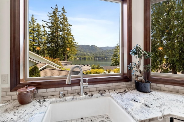 20 Longshore Ln, Bellingham, WA 98229 - kitchen view of a sink and a water and mountain view