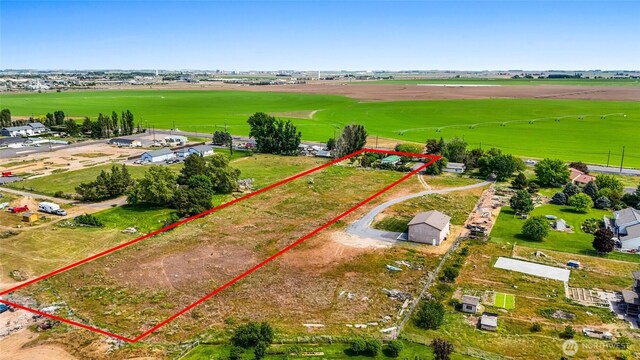 338 Potato Hill Rd NE, Moses Lake, WA 98837 - overview of rural landscape with property parcel outlined