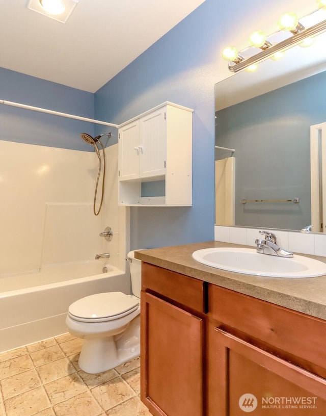 5513 Starlight St E, Fife, WA 98424 - full bathroom featuring vanity, toilet, and  shower combination
