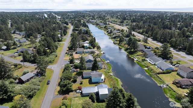 393 Canal Dr SE, Ocean Shores, WA 98569 - aerial view of property's location featuring a large body of water, nearby suburban area, and a forest