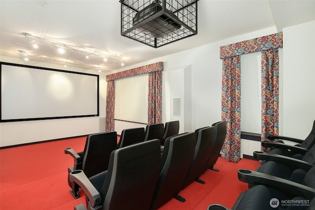 1501 Tacoma Ave S Unit 212, Tacoma, WA 98402 - home theater room featuring rail lighting and carpet flooring