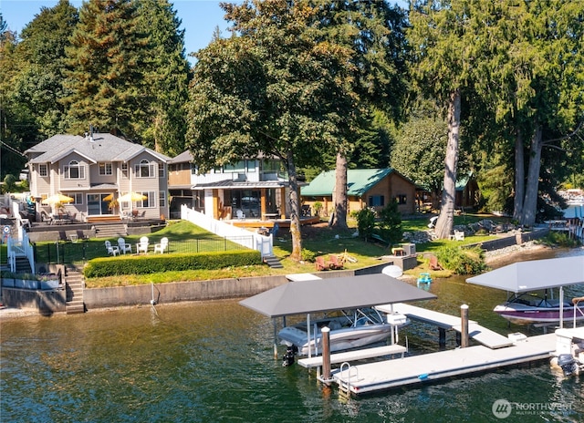 562 W Lake Samish Dr, Bellingham, WA 98229 - dock area featuring a water view and boat lift