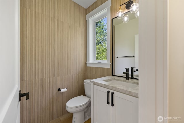 15001 NE 8th St, Bellevue, WA 98007 - half bath with vanity, toilet, and tile walls