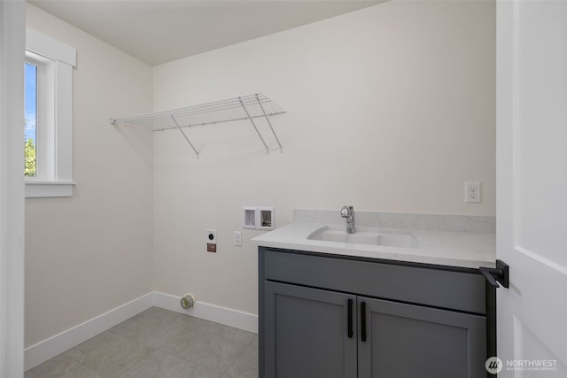 15001 NE 8th St, Bellevue, WA 98007 - laundry room with hookup for a washing machine, hookup for an electric dryer, baseboards, and cabinet space