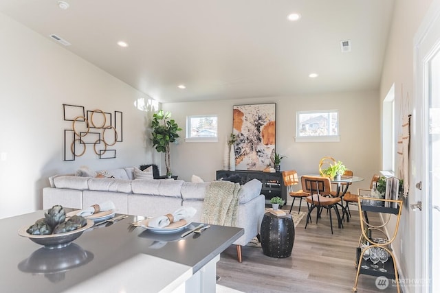 123 E 9th Ave Unit 67, Moses Lake, WA 98837 - living room with light wood-style floors and recessed lighting