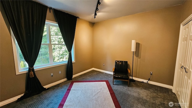 10920 Chaucer St SE, Olympia, WA 98501 - unfurnished room featuring carpet floors, rail lighting, and baseboards