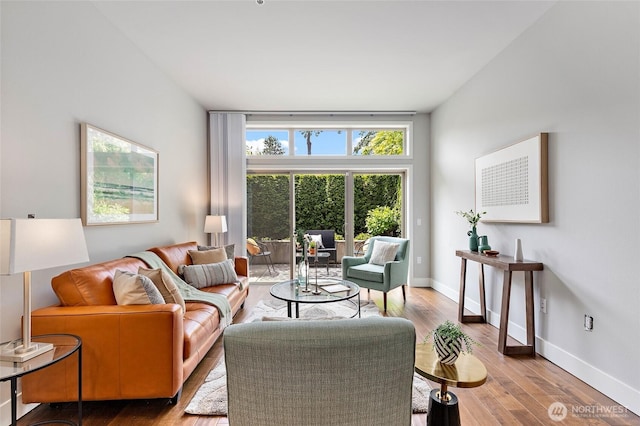 50 Pine St Unit 420, Edmonds, WA 98020 - living room featuring wood finished floors and baseboards