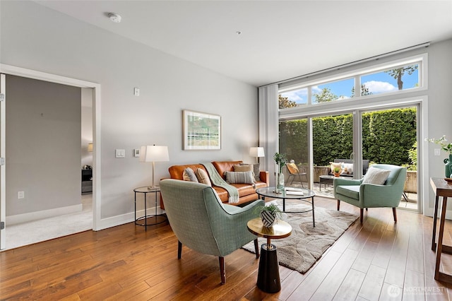 50 Pine St Unit 420, Edmonds, WA 98020 - living room featuring hardwood / wood-style flooring and baseboards