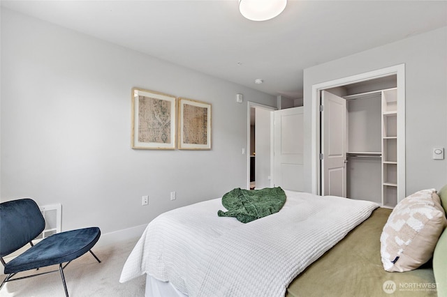 50 Pine St Unit 420, Edmonds, WA 98020 - bedroom with carpet floors, a spacious closet, baseboards, and a closet