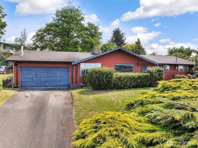 3115 43rd Ave NE, Tacoma, WA 98422 - ranch-style home featuring driveway, a chimney, a garage, and a front lawn