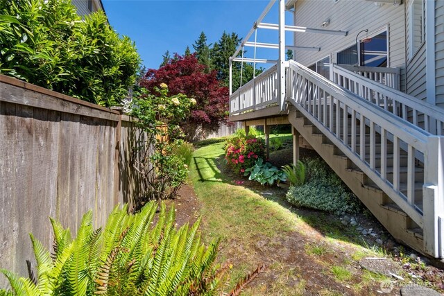 22111 96th Pl S, Kent, WA 98031 - view of yard with stairs and a wooden deck