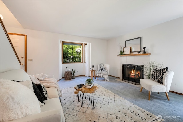 3861 Gala Loop, Bellingham, WA 98226 - living room with carpet, a fireplace, and baseboards