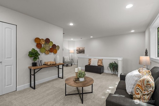 9304 S 223rd Pl, Kent, WA 98031 - carpeted living room with recessed lighting and baseboards
