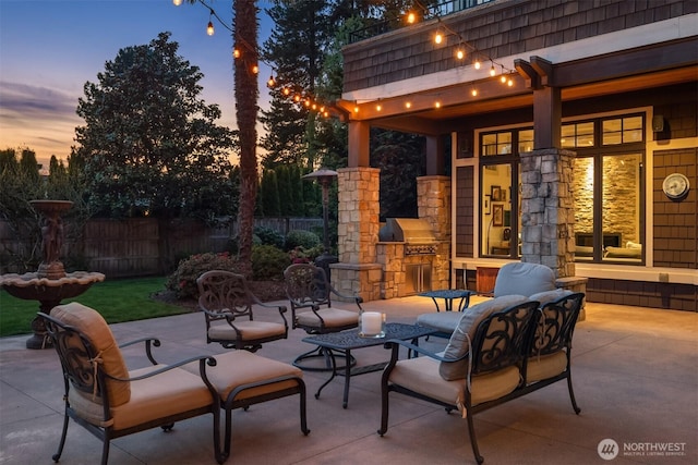 9420 NE 31st St, Clyde Hill, WA 98004 - view of patio / terrace featuring an outdoor kitchen and outdoor lounge area