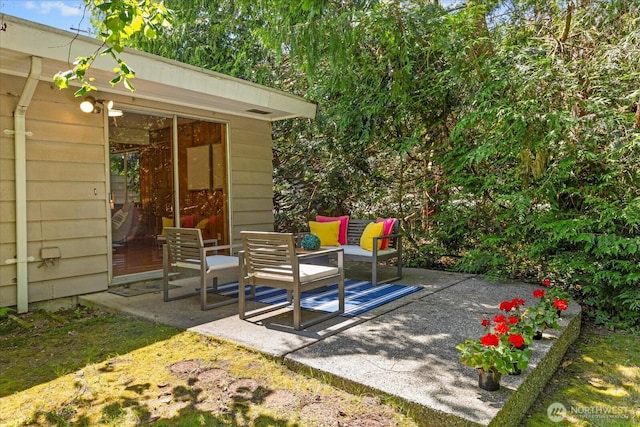 9125 221st St SW, Edmonds, WA 98026 - view of patio / terrace with an outdoor living space