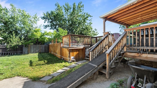 123 NE C St, College Place, WA 99324 - fenced yard with a deck and stairs
