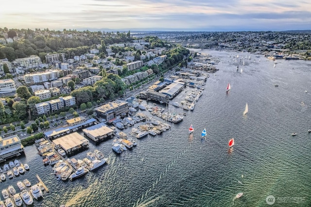 2040 Westlake Ave N Unit 26, Seattle, WA 98109 - aerial view of property's location featuring a large body of water and a marina