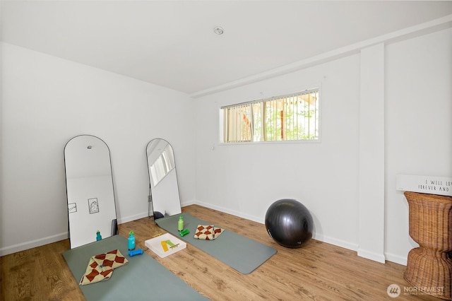 12508 SE 60th St, Bellevue, WA 98006 - exercise area with wood finished floors and baseboards