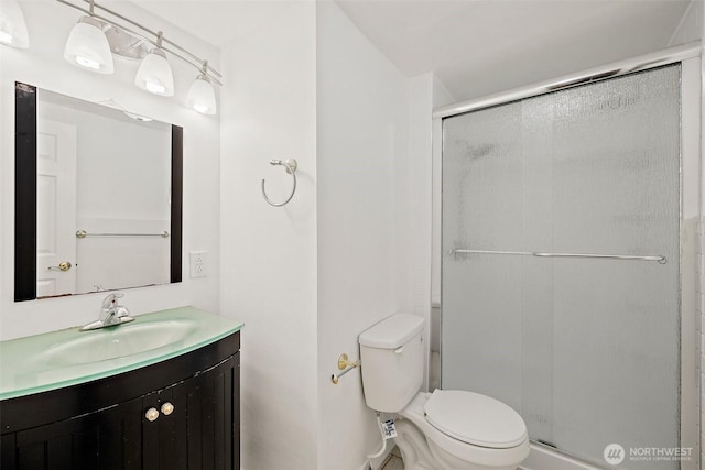 12508 SE 60th St, Bellevue, WA 98006 - full bathroom with vanity, toilet, and a stall shower
