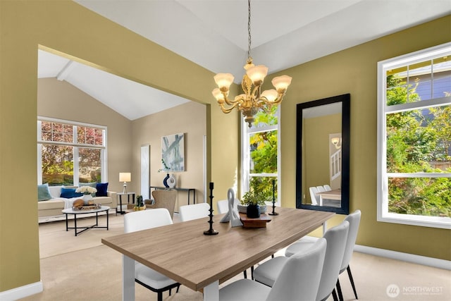 235 249th Pl NE, Sammamish, WA 98074 - dining area featuring light colored carpet, a chandelier, healthy amount of natural light, and baseboards