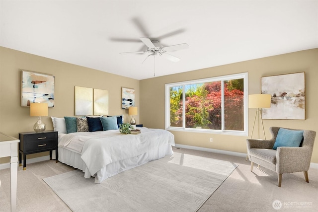 235 249th Pl NE, Sammamish, WA 98074 - bedroom featuring baseboards, light colored carpet, and a ceiling fan