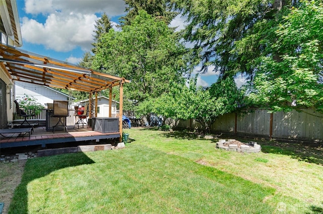 5614 Vincent Ct SE, Lacey, WA 98513 - view of yard featuring a deck and a pergola