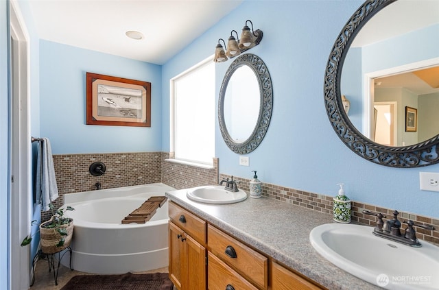 5614 Vincent Ct SE, Lacey, WA 98513 - full bathroom featuring a garden tub and double vanity