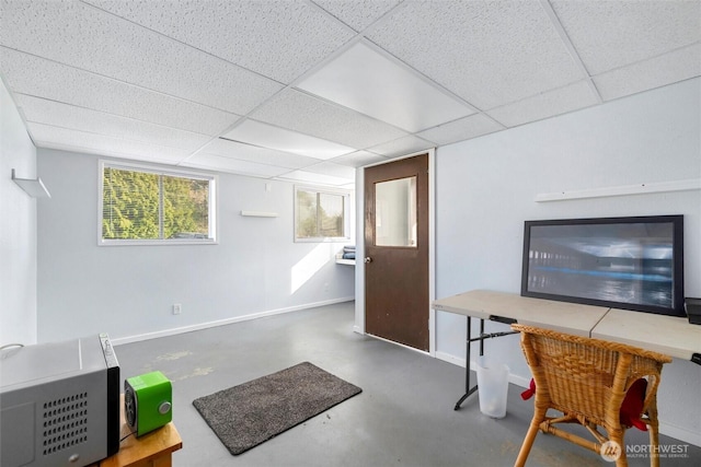 4241 Rural Ave, Bellingham, WA 98226 - basement featuring baseboards and a drop ceiling