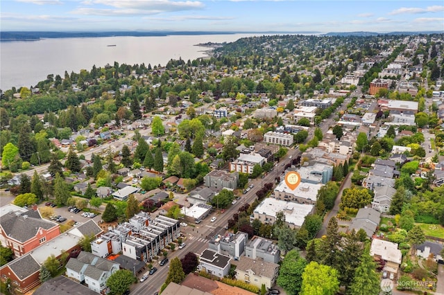 6960 California Ave SW Unit A104, Seattle, WA 98136 - aerial perspective of suburban area featuring a nearby body of water