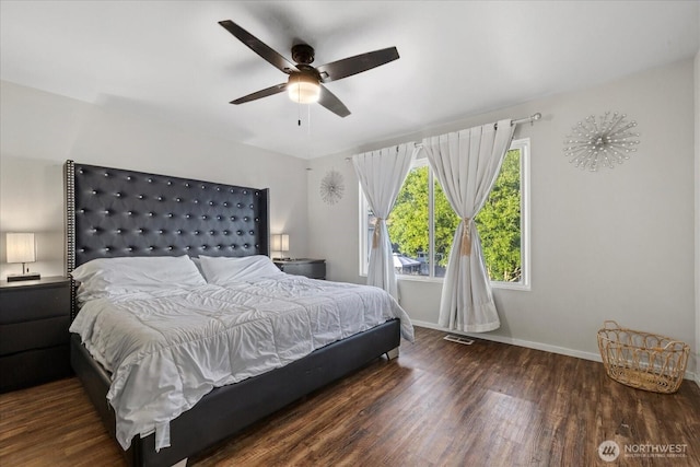 20111 74th Avenue Ct E, Spanaway, WA 98387 - bedroom with wood finished floors, baseboards, and a ceiling fan