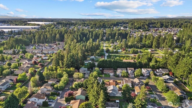 20111 74th Avenue Ct E, Spanaway, WA 98387 - aerial overview of property's location featuring nearby suburban area and a heavily wooded area