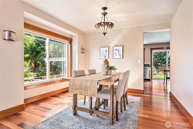 3276 Spyglass Dr, Bellingham, WA 98226 - dining room featuring hardwood / wood-style flooring and baseboards