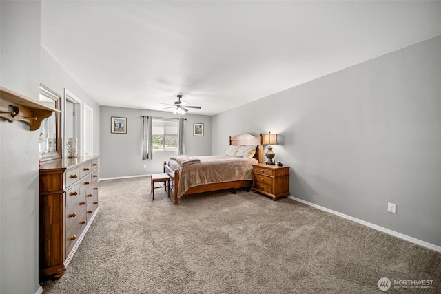 6132 Entiat River Rd, Entiat, WA 98822 - bedroom with carpet flooring, baseboards, and a ceiling fan