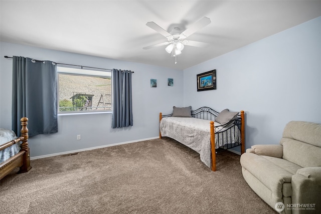 6132 Entiat River Rd, Entiat, WA 98822 - carpeted bedroom featuring baseboards and a ceiling fan