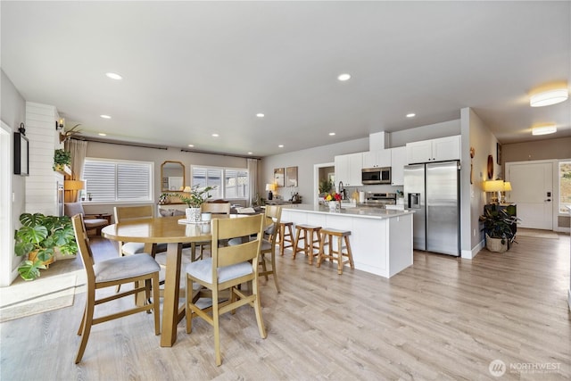 9968 Griffith Pl, Entiat, WA 98822 - dining room with light wood-style flooring and recessed lighting