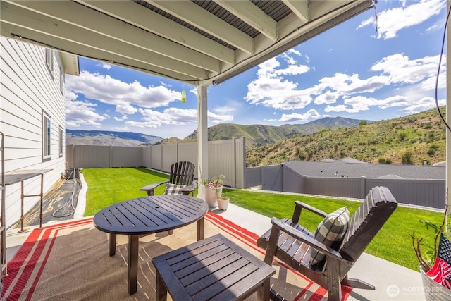 9968 Griffith Pl, Entiat, WA 98822 - view of patio featuring a mountain view