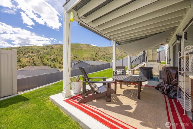 9968 Griffith Pl, Entiat, WA 98822 - view of patio / terrace with a mountain view