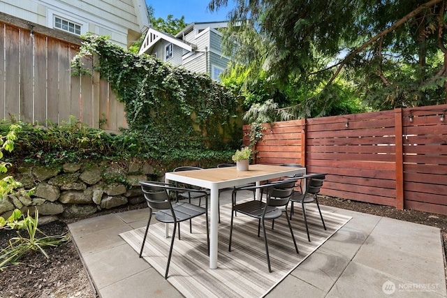 4607 1st Ave NE, Seattle, WA 98105 - fenced backyard with outdoor dining space and a patio area