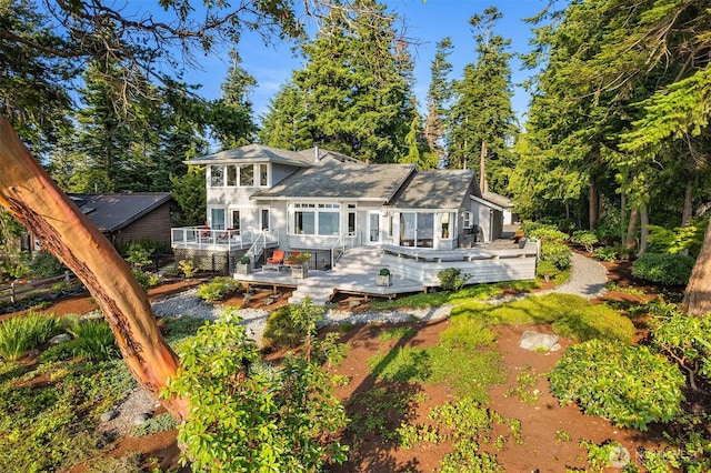 2 Edgewater Dr, Camano Island, WA 98282 - back of house featuring a wooden deck