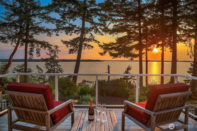 2 Edgewater Dr, Camano Island, WA 98282 - wooden deck featuring a water view