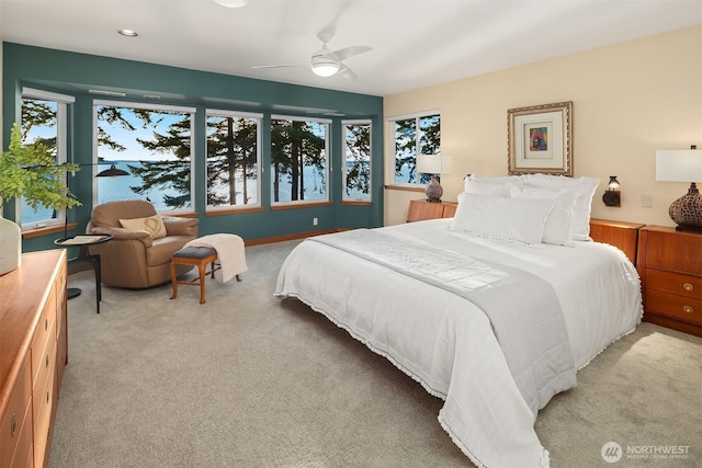 2 Edgewater Dr, Camano Island, WA 98282 - bedroom with carpet, ceiling fan, and recessed lighting