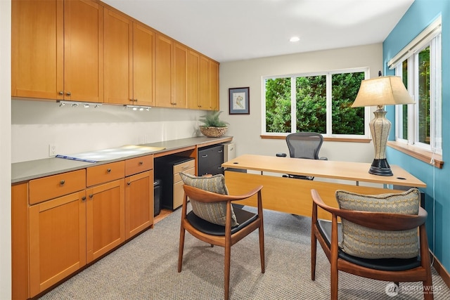 2 Edgewater Dr, Camano Island, WA 98282 - office area with light colored carpet and recessed lighting